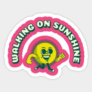 Walking on Sunshine (cartoon sun) Sticker